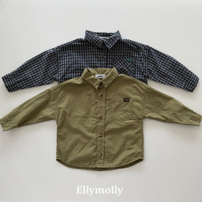 ELLYMOLLY maison check shirt (90-160cm)