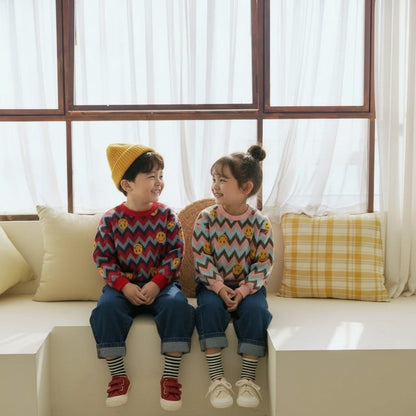 Orangemom 笑哈哈曲線條針織上衣 (95-140cm)