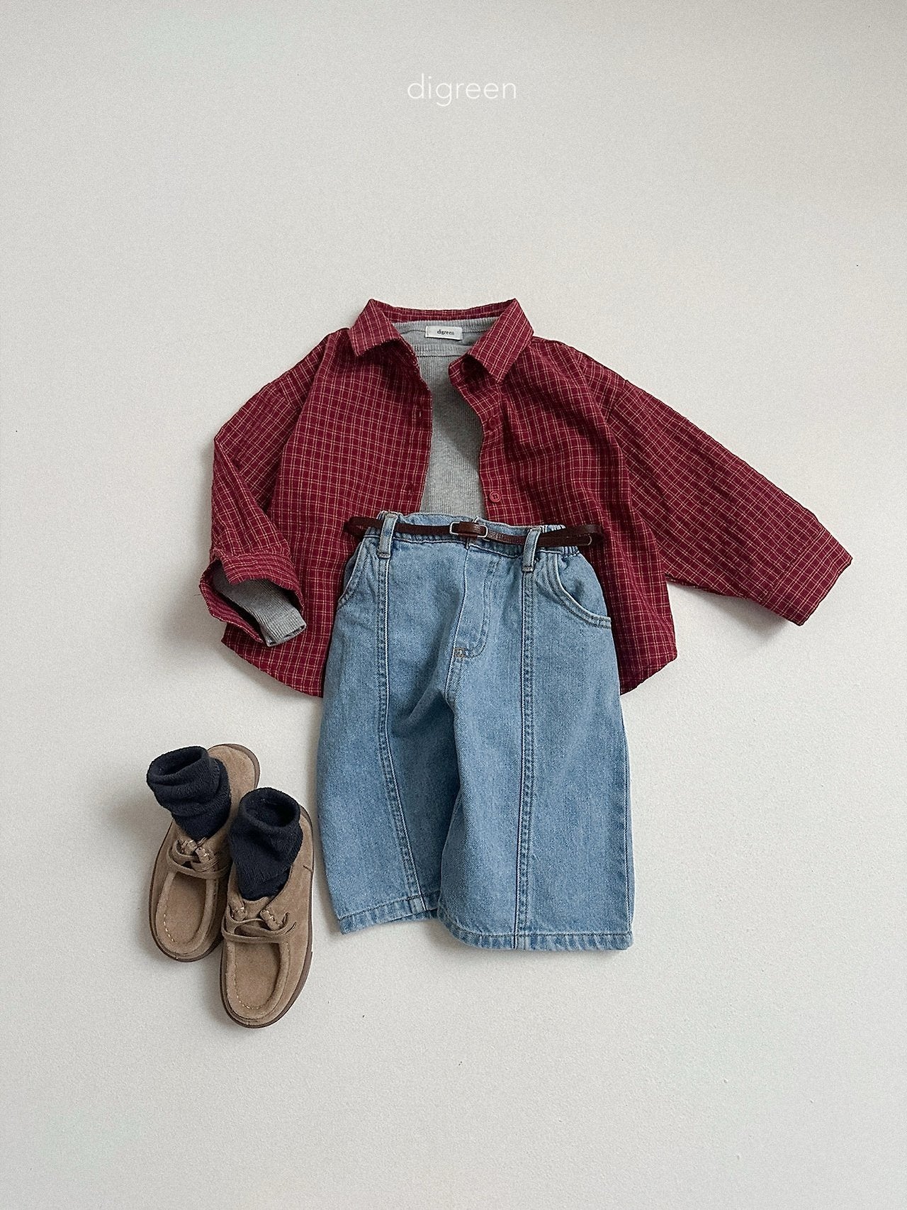 digreen picnic check shirt (85-130cm)