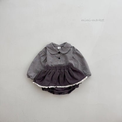 mimi market short check blouse (bebe70-85cm)