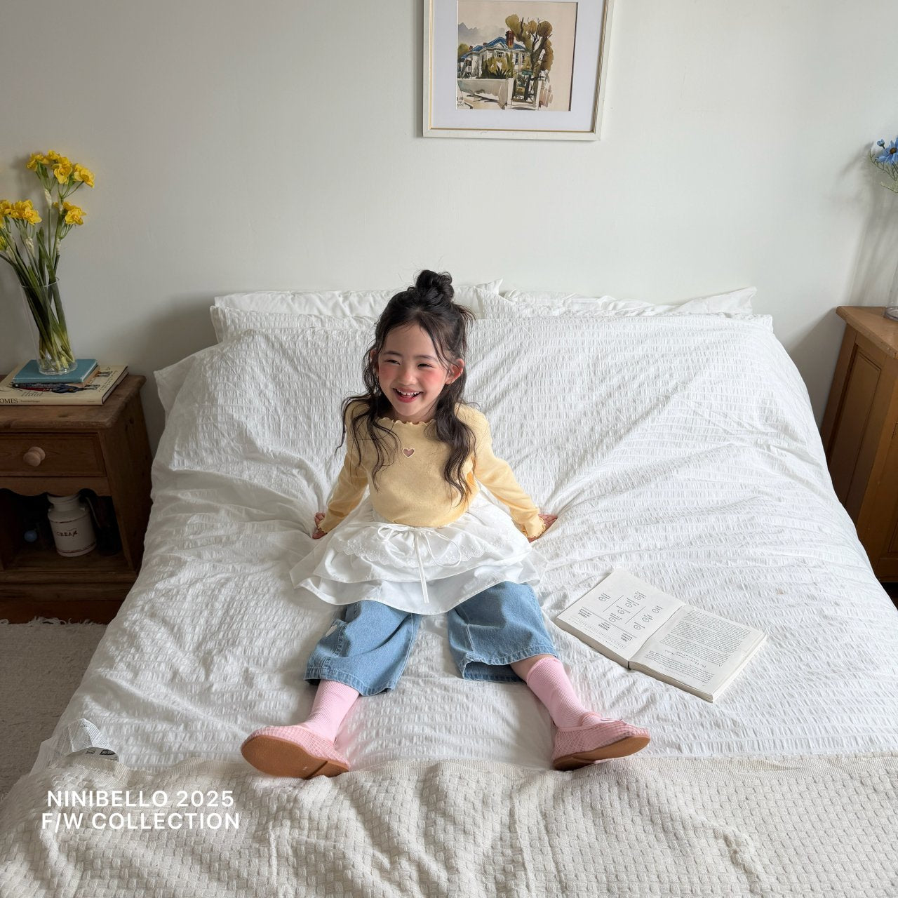 ninibello heart embroidered cutout pants (80-130cm)