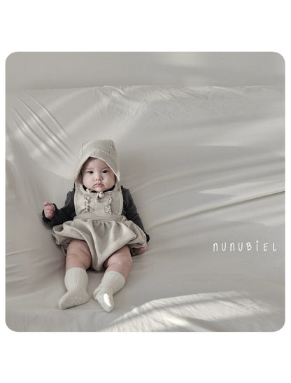 nunubiel twill romper&bonnet (3-18m)
