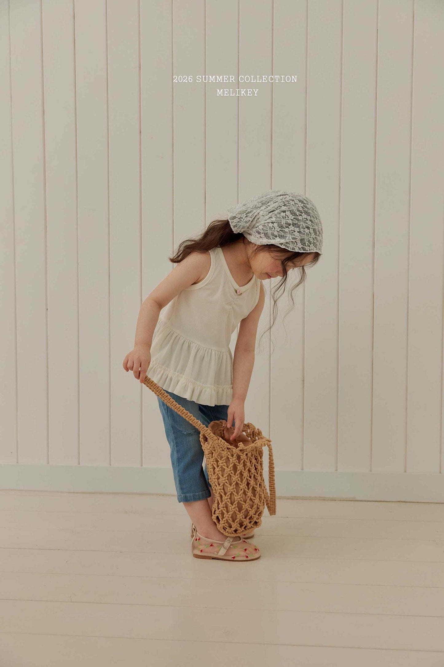 melikey rose frill tank top ,(~80-140cm)