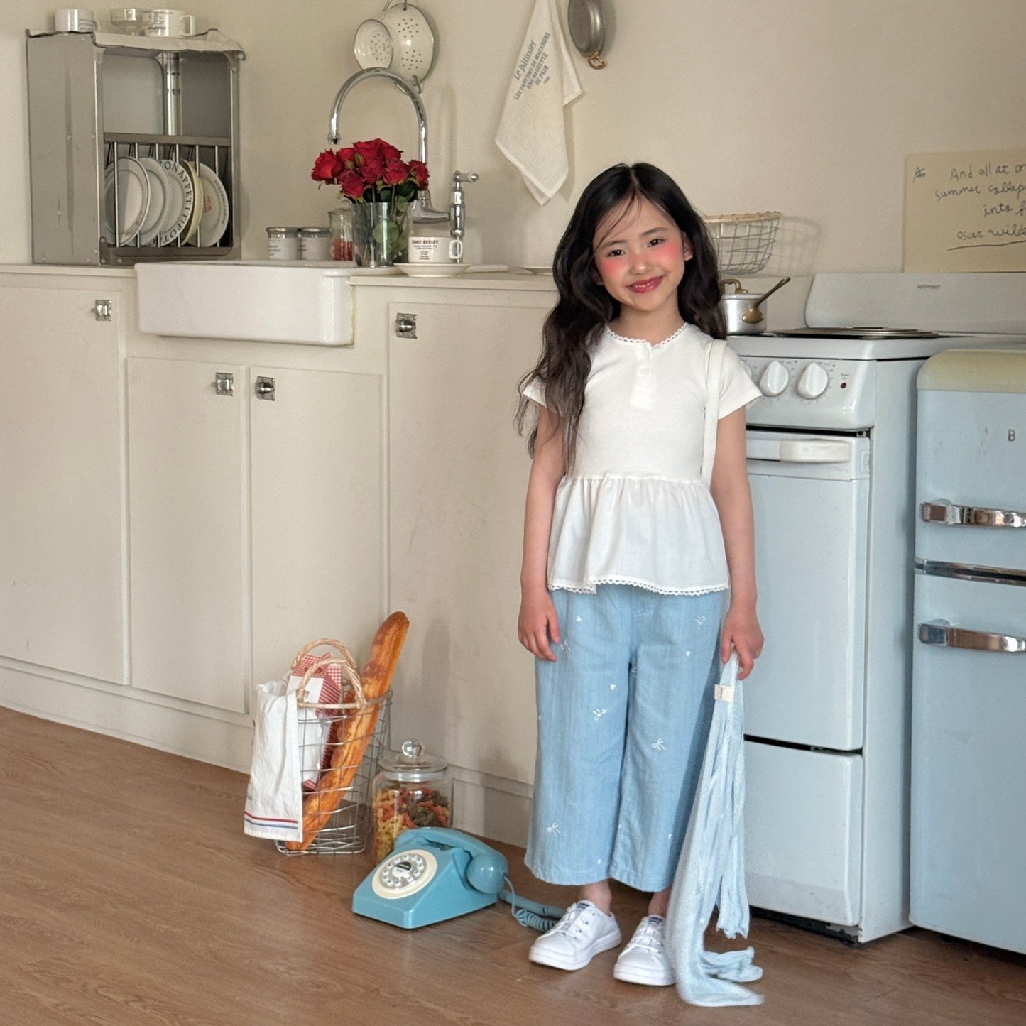 ninibello ribbon sugar denim pants (80-130cm)