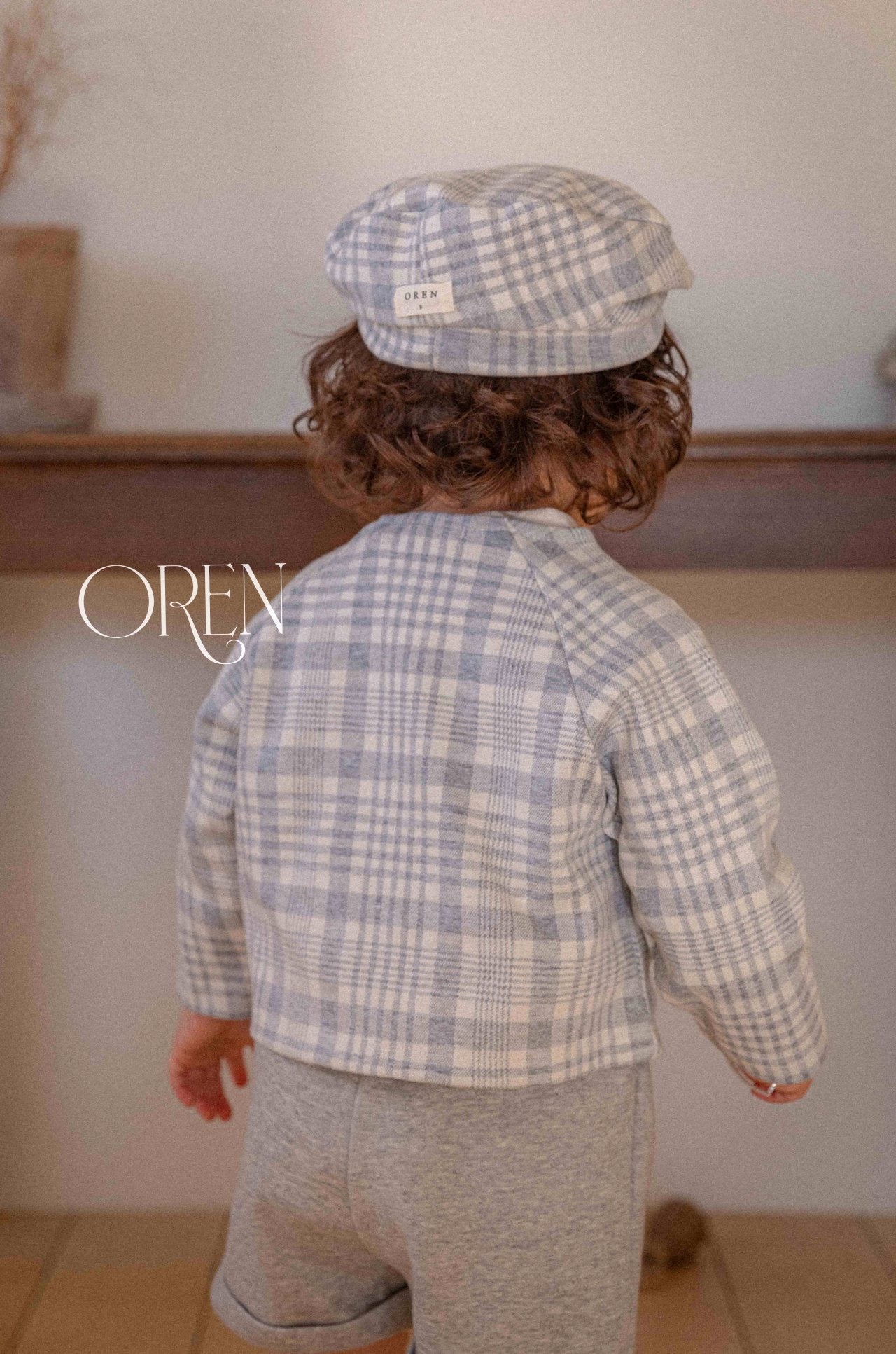 OREN tartan check cardigan (75-100cm)