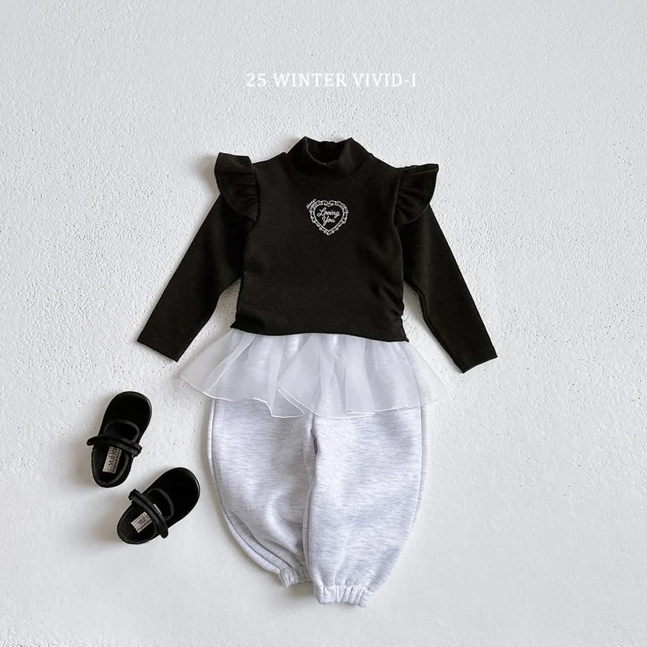 Vivid 透紗拼素色縮口褲 (75-135cm)