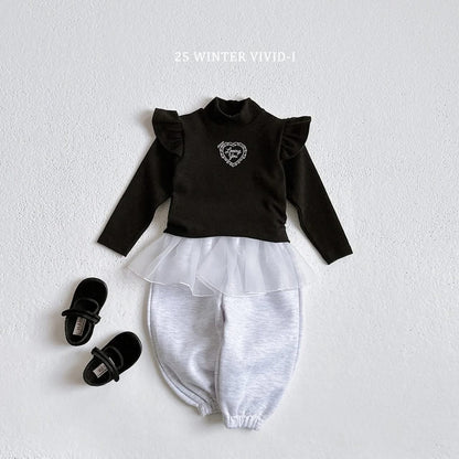 Vivid 透紗拼素色縮口褲 (75-135cm)