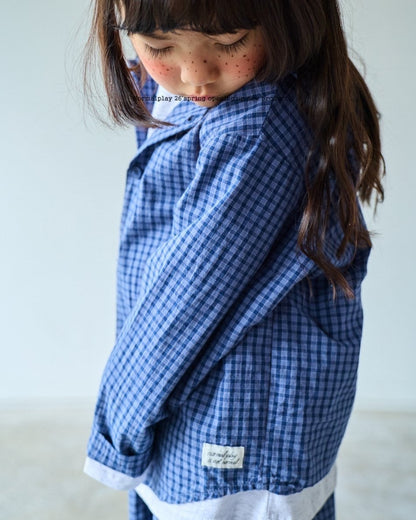 normalplay peterpan check hoodie (75-140cm)