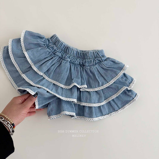 melikey lace denim cancan skirt (~80-140cm)