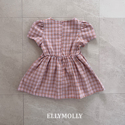 ELLYMOLLY mellow check dress (90-145cm)