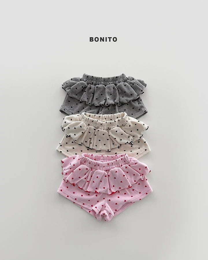 Bonito mini heart frill shorts (~80-140cm)