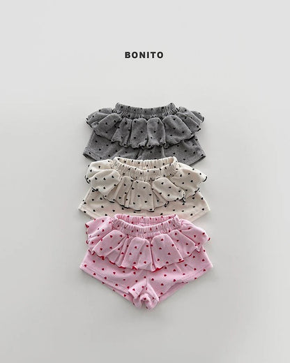 Bonito mini heart frill shorts (~80-140cm)