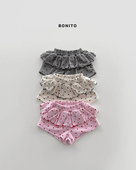 Bonito mini heart frill shorts (~80-140cm)