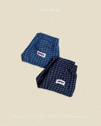 oottbebe check denim pants (65-115cm)