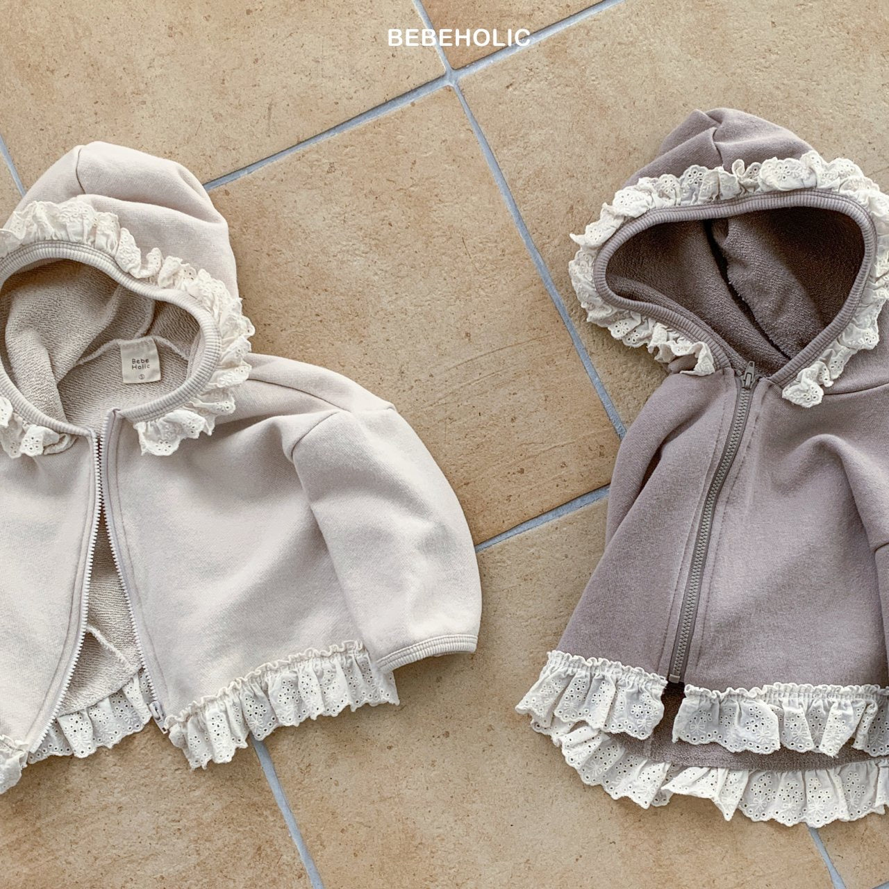 bebeholic cute hoodie zip-up (Bebe 3-18m)