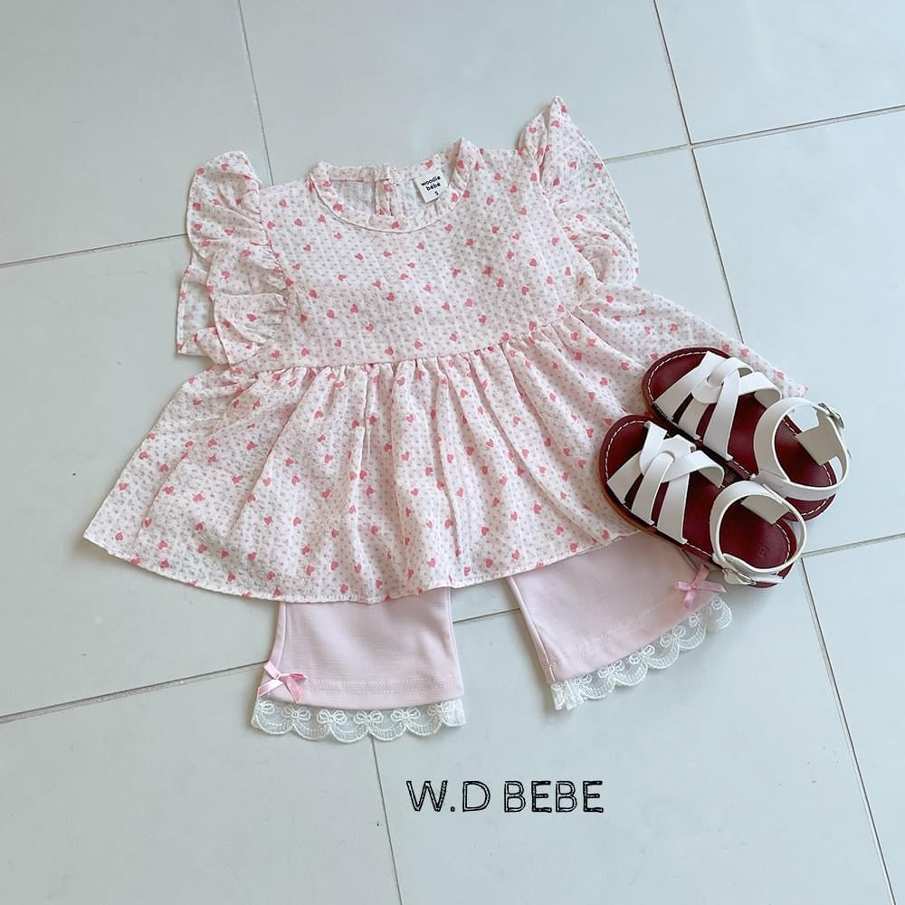 Woodie 粉色蝴蝶結蕾絲微喇叭褲 (kids 83-103cm)
