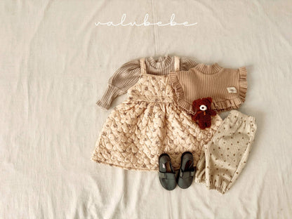 Valubebe 蝴蝶結碎花壓紋連衣裙 (3-18m)