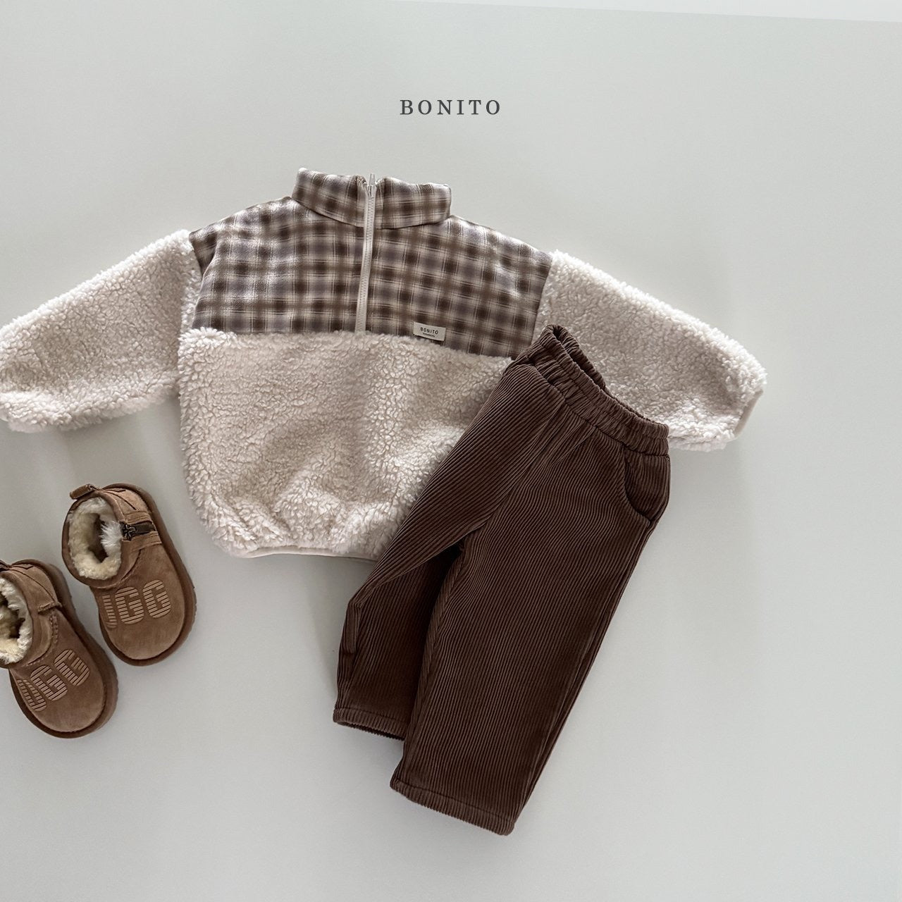 Bonito check tumbler half-zip (~80-140cm)