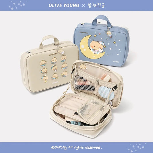 Olive Young x 土豆熊🐻 聯名4層化妝收納包