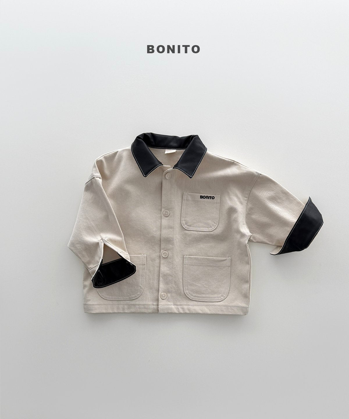 bonito leather collar jacket (~80-140cm)