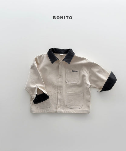 bonito leather collar jacket (~80-140cm)