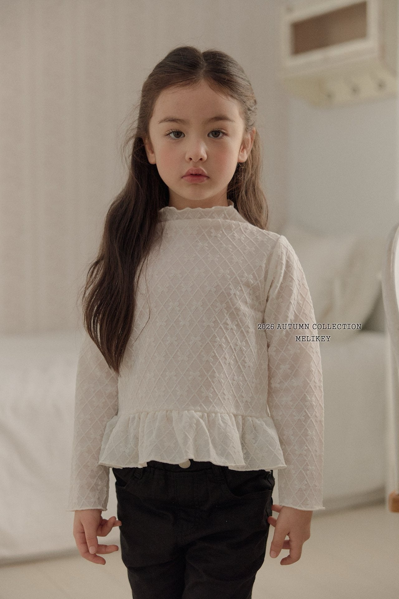 melikey frill ribbon mesh t-shirt (~80-140cm)