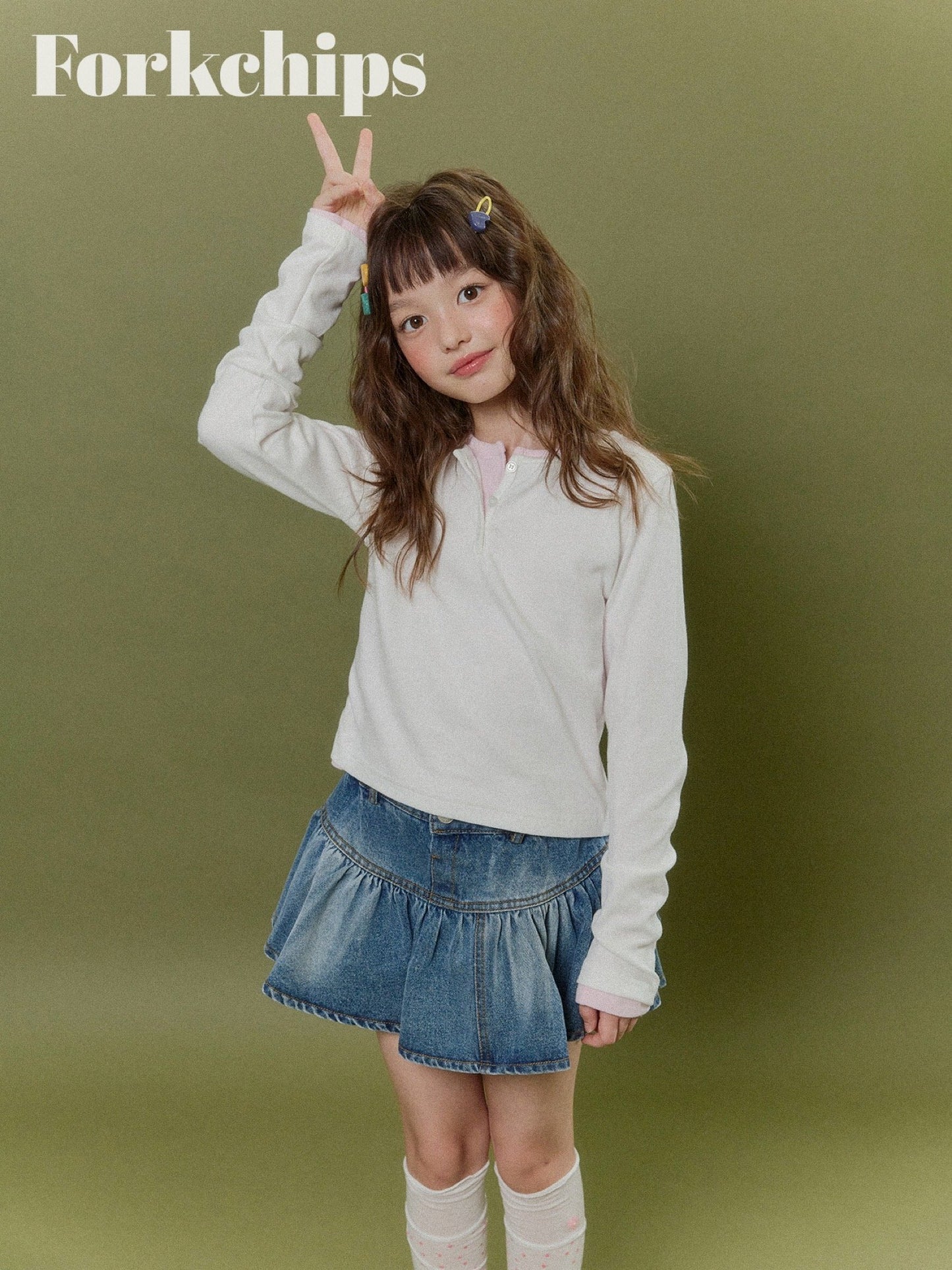 FORKCHIPS peach snap t-shirt (95-160cm)