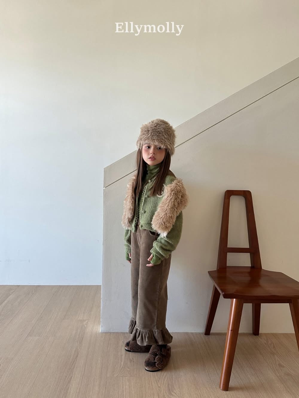 EllyMolly 毛絨絨背心外套 (90-125cm)