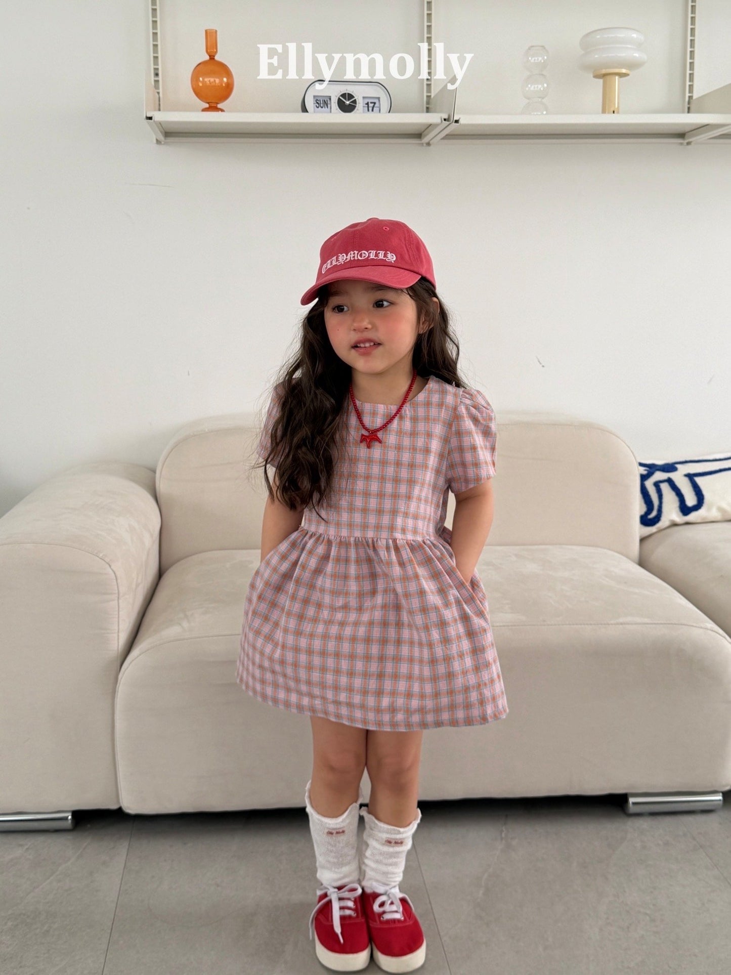 ELLYMOLLY mellow check dress (90-145cm)