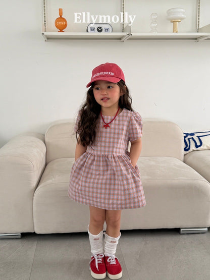 ELLYMOLLY mellow check dress (90-145cm)