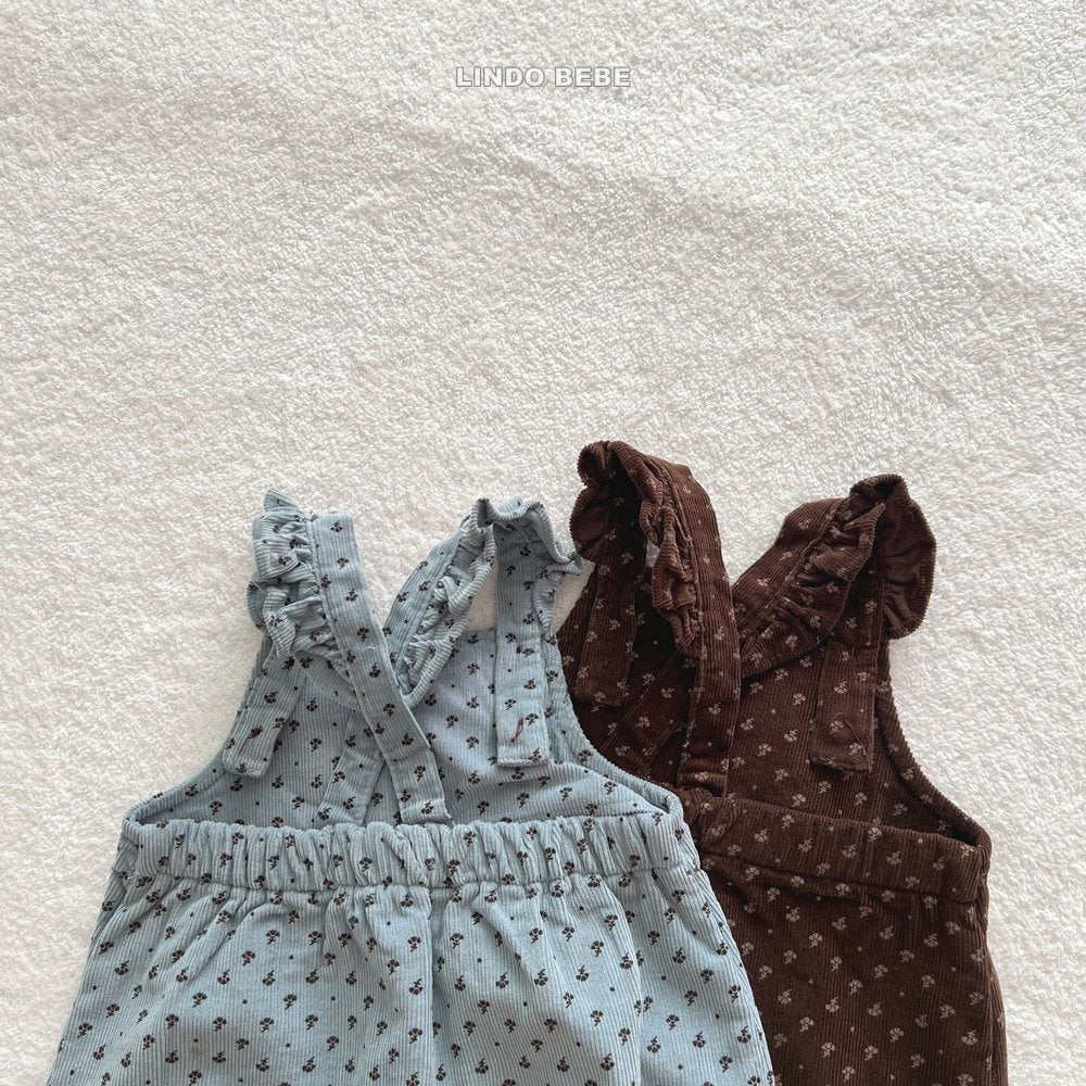 LINDO floral ruffle suspender(3-18m)