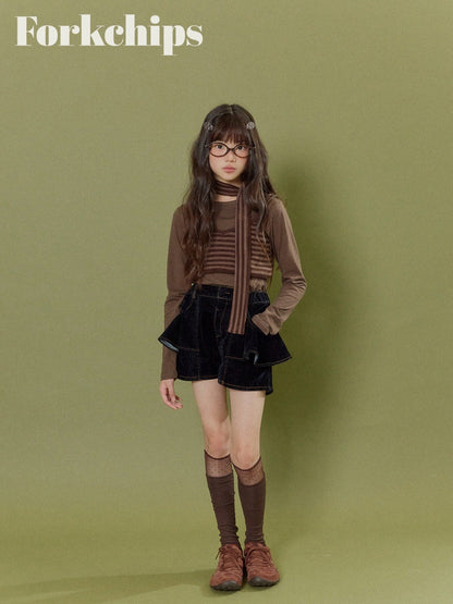 FORKCHIPS velvet flare pants (95-160cm)