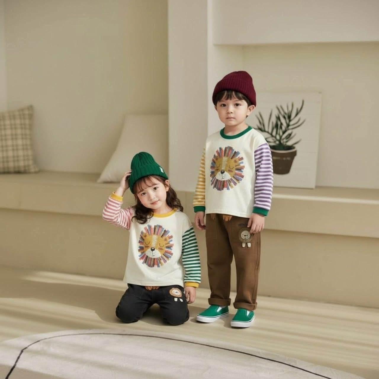 Orangemom 條紋獅子上衣 (95-140cm)