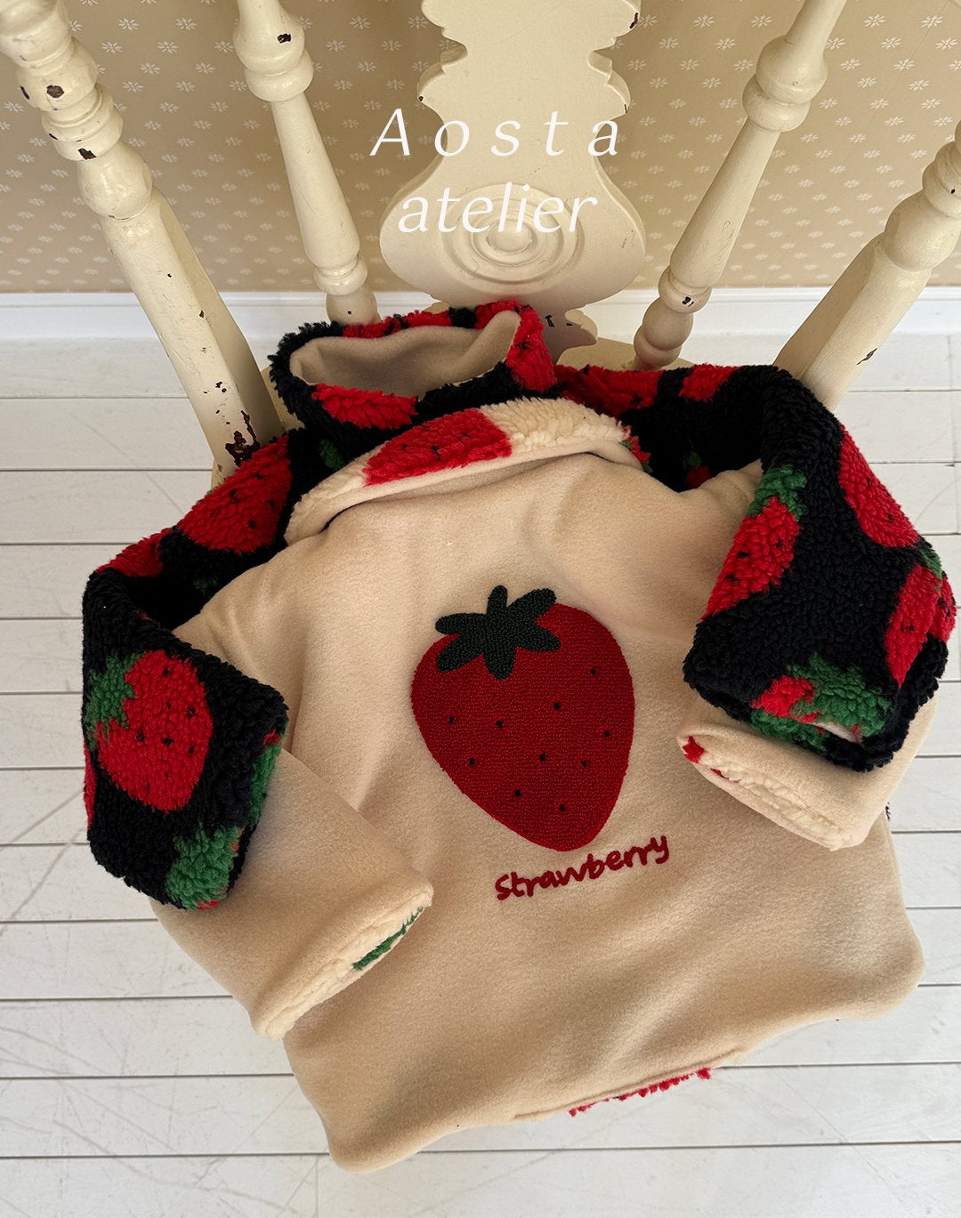 Aosta strawberry reversible jacket (~70-115cm)