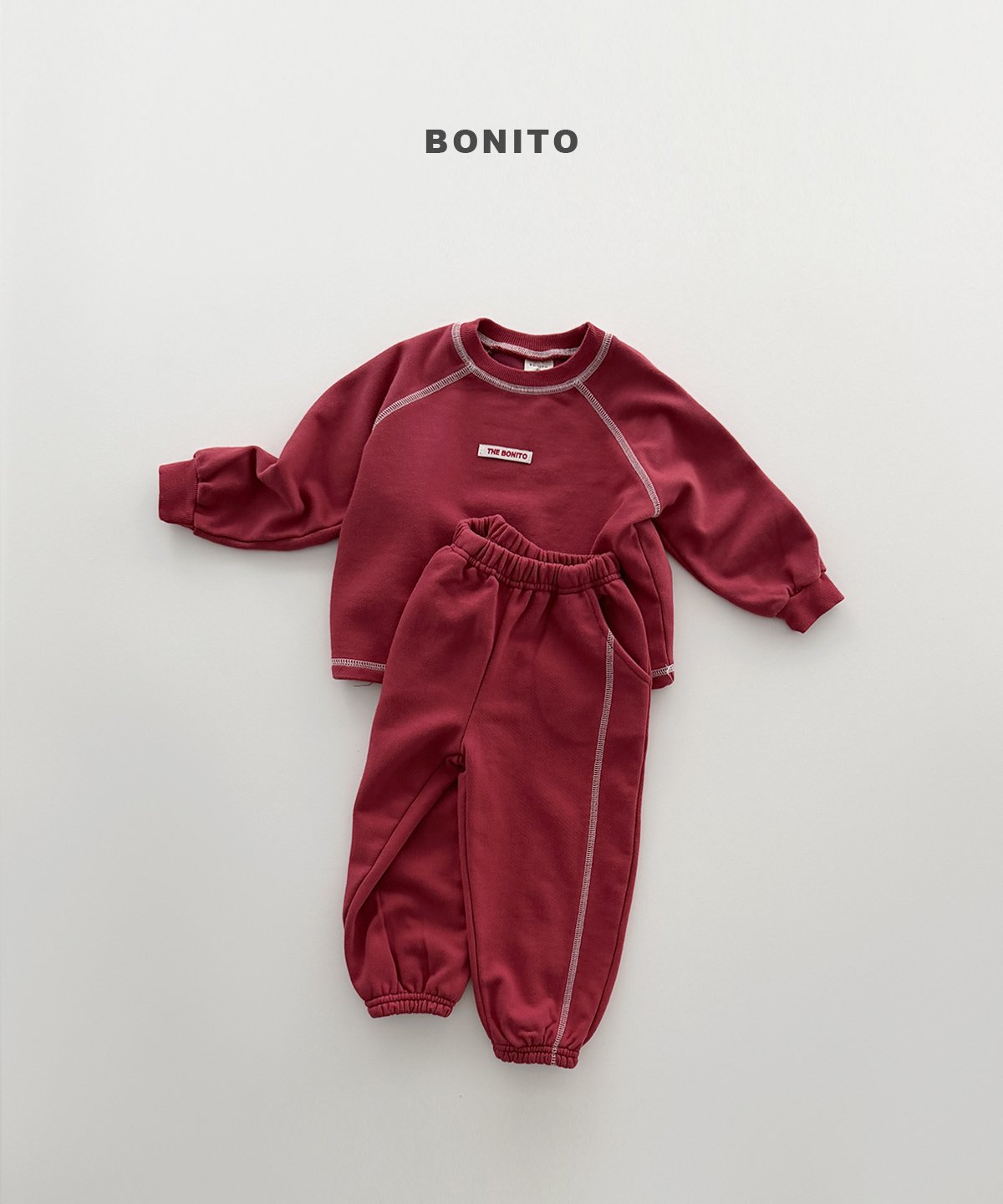 bonito color stitch raglan set (~80-140cm)