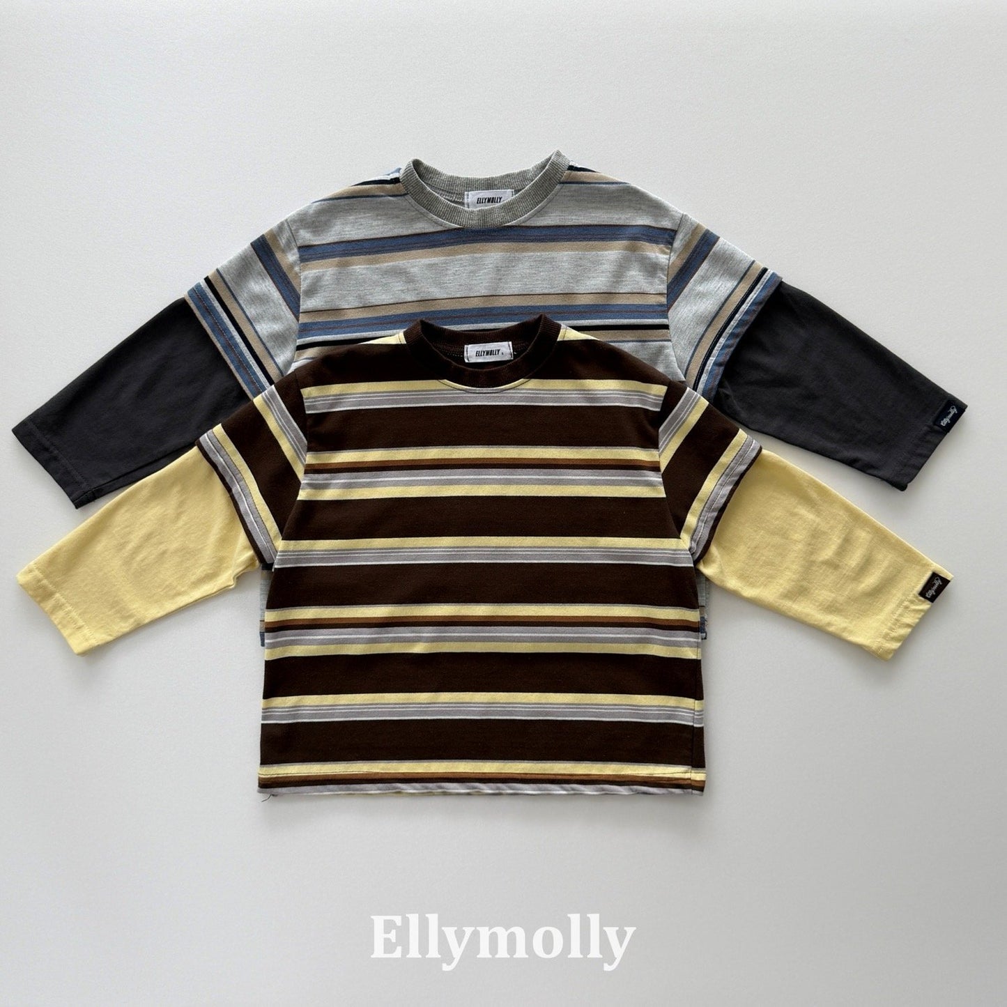ELLYMOLLY campus color block t-shirt (90-160cm)