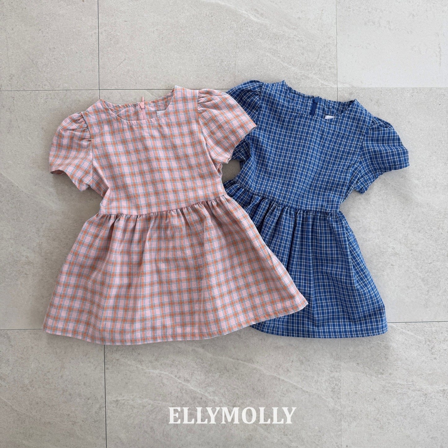 ELLYMOLLY mellow check dress (90-145cm)