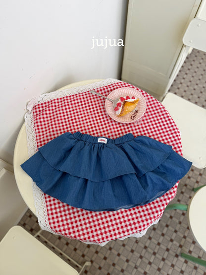 jujua denim tiered skirt (80-120cm)