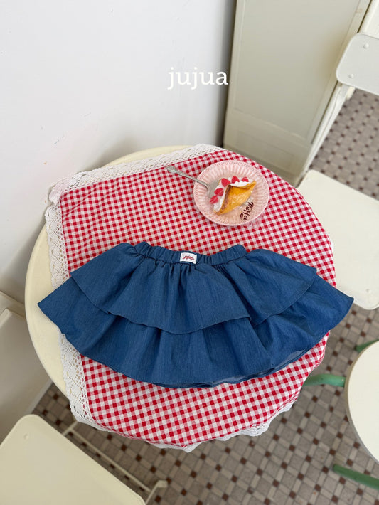 jujua denim tiered skirt (80-120cm)