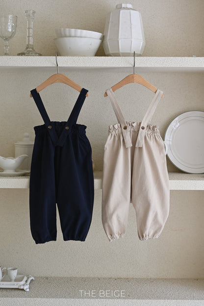 the beige loom suspender suit (6-18m)