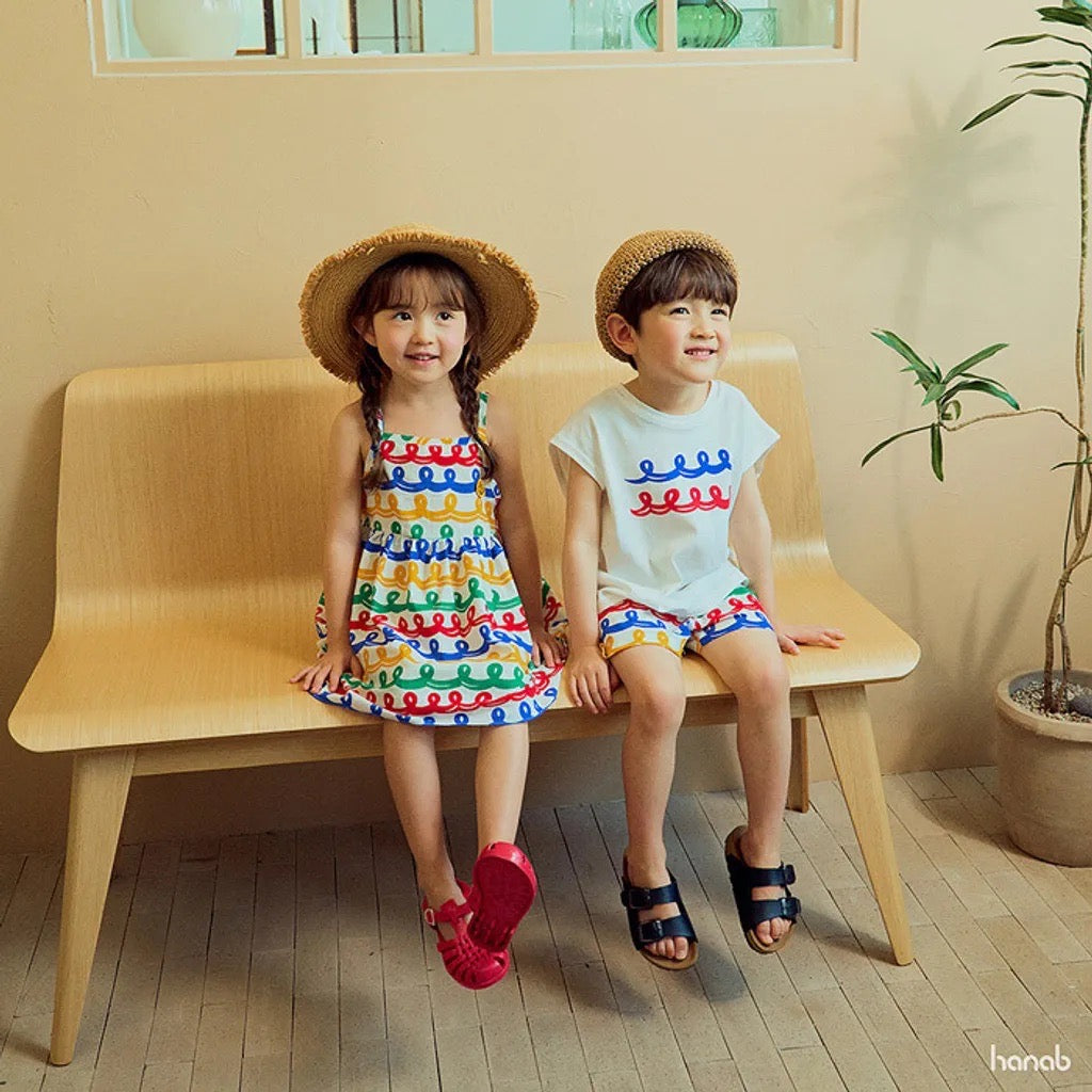 Hanab 彩色線條連衣裙｜套裝 (kids 85-135cm)