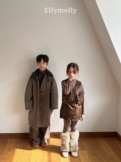 EllyMolly 英倫羊毛長版大衣 (90-160cm)