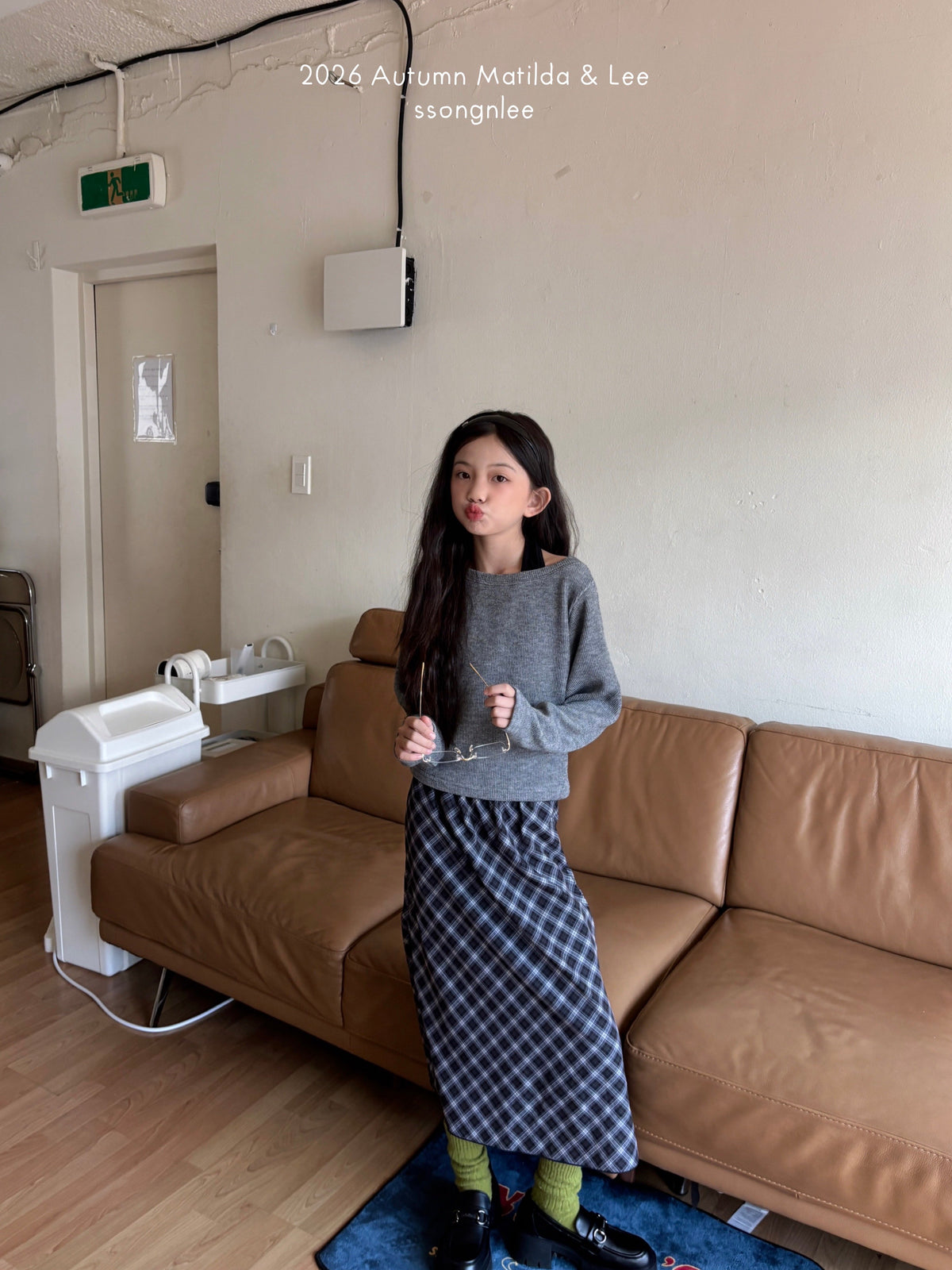 matilda&lee check ribbon skirt (85-165cm)