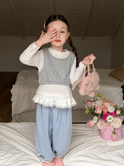 aiai blue milk jogger pants (95-140cm)