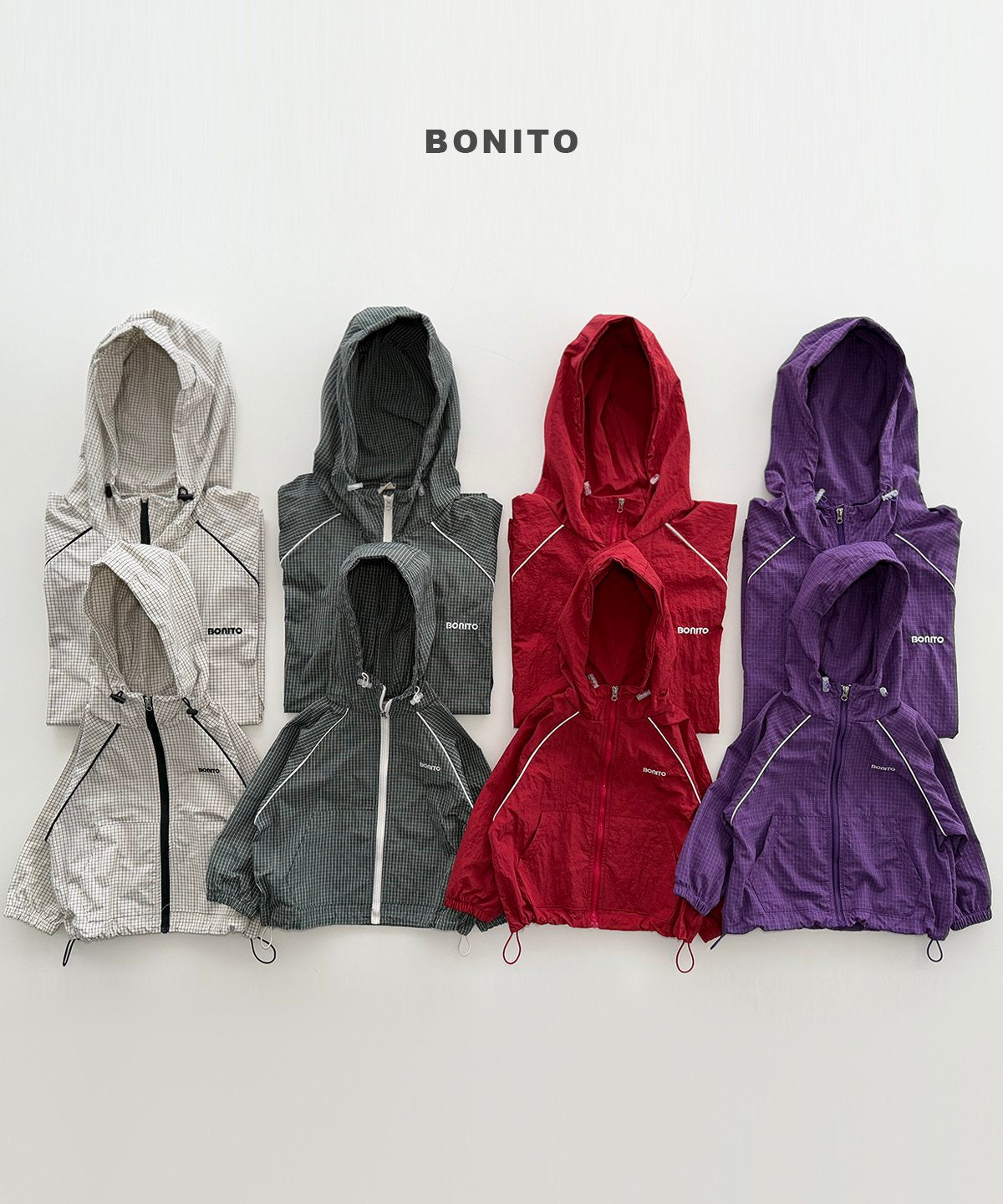 bonito check stripe windbreaker (~80-140cm)