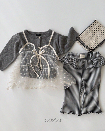 Aosta lace ribbon open dress
