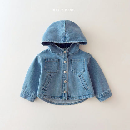 DAILYBEBE hoodie denim jacket (75-145cm)