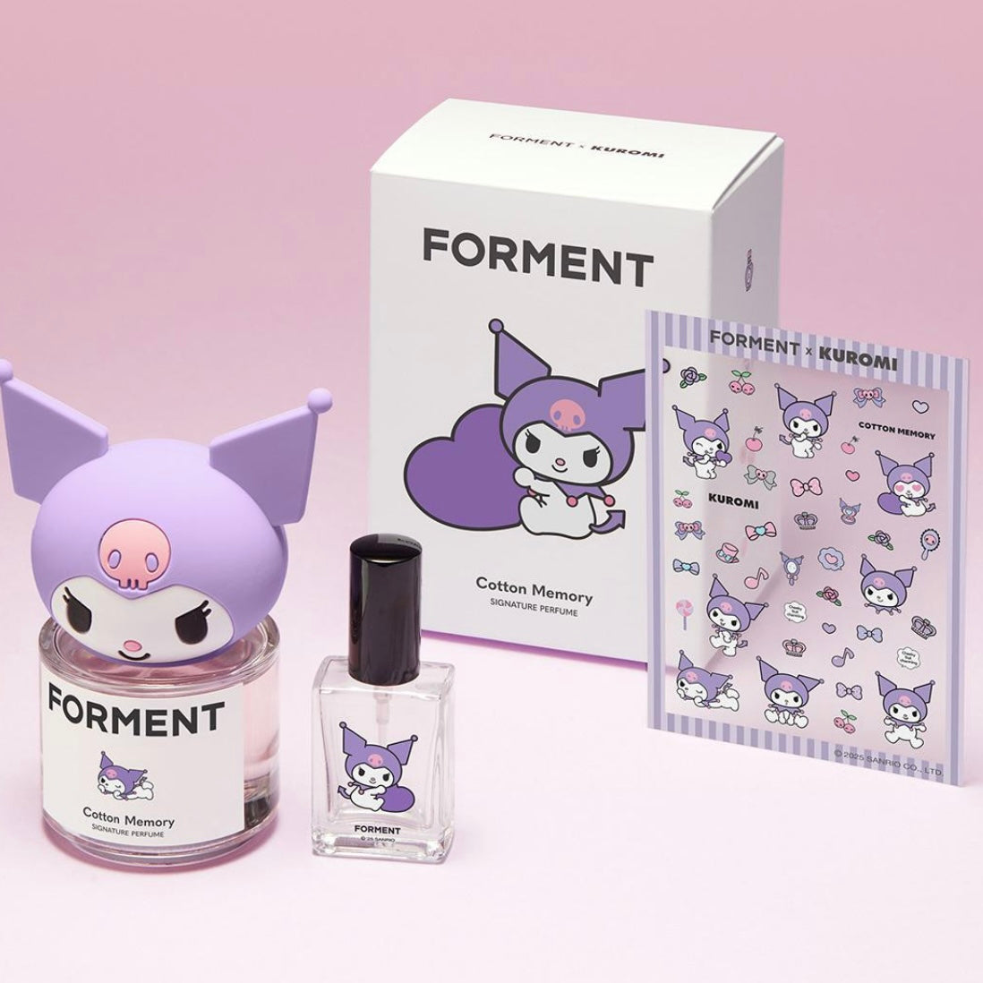 FORMENT ✕ KUROMI 限量聯名香水套裝💜🖤 （限定大頭+分瓶裝+貼紙)