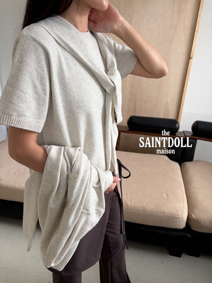 saintdoll short sleeve round knit tee (kids & mom)