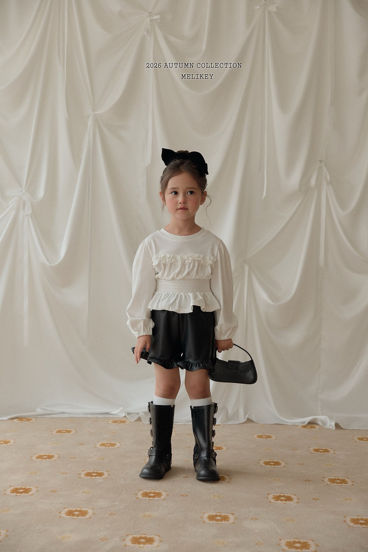 melikey leather frill pants (~80-140cm)